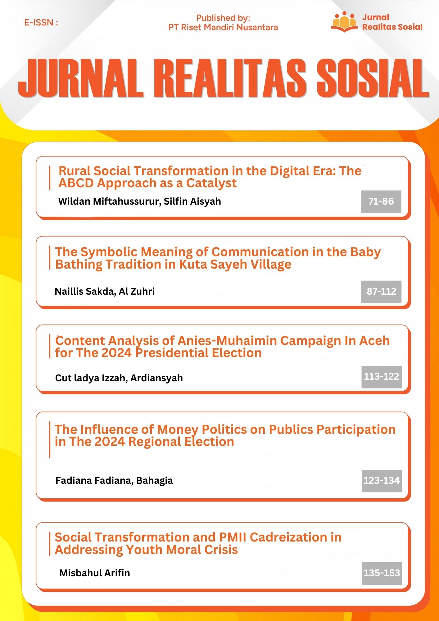 					View Vol. 1 No. 2 (2025): Jurnal Realitas Sosial
				