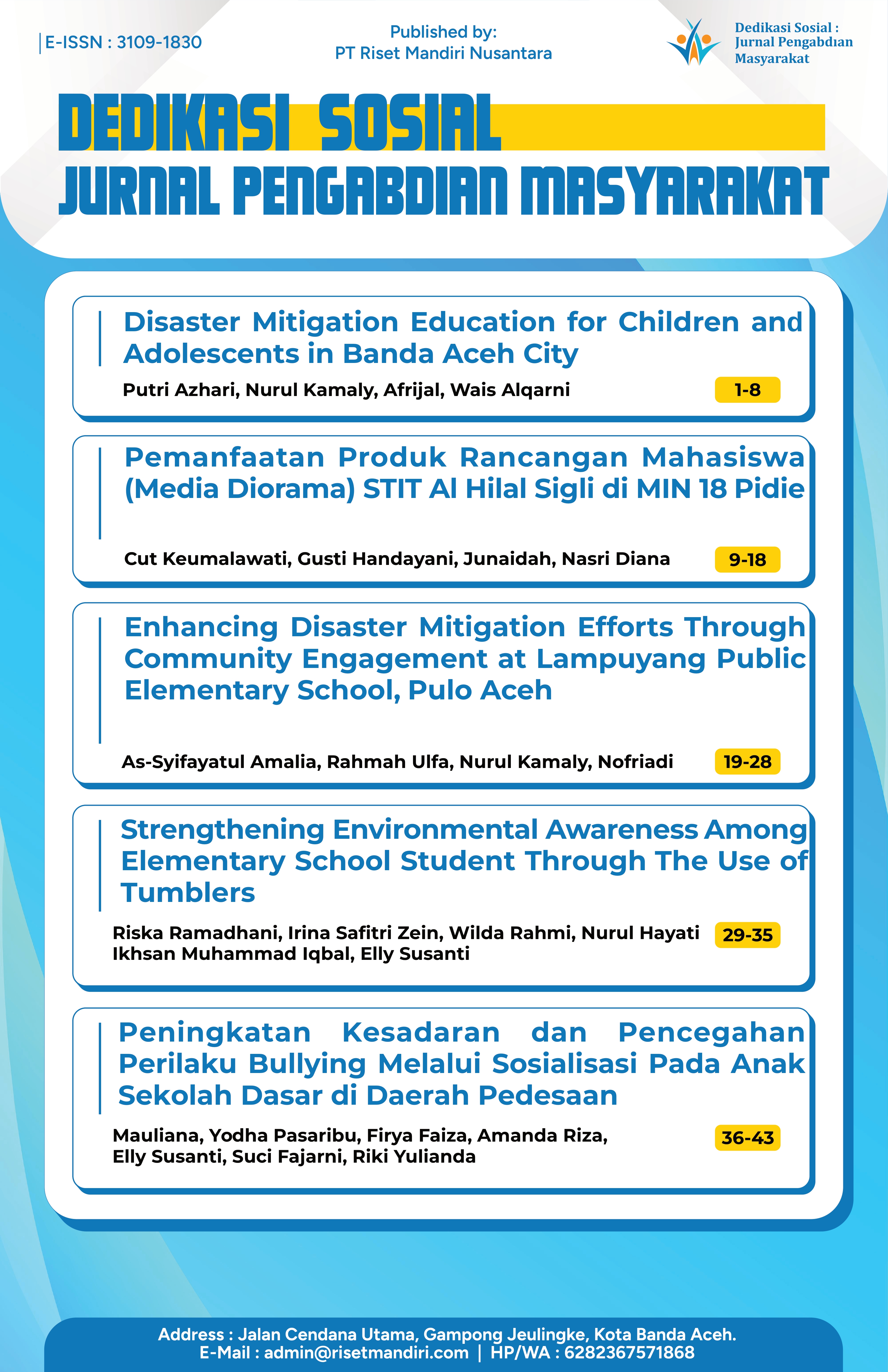 View Vol. 1 No. 1 (2025): Dedikasi Sosial : Jurnal Pengabdian Masyarakat